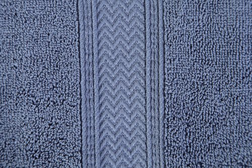 Hillfair Premium 600 GSM 6 Piece Cotton Towel Set - 2 Bath Towels, 2 Hand Towels, 2 Washcloths - Blue - Machine Washable, Hotel Quality, Super Soft & Highly Absorbent - color: Wedgewood Blue, size: 6 Piece Towel Set