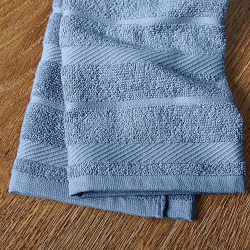 KitchenAid Albany Kitchen Towel 4-Pack Set, Blue Velvet/White, 16"x26" - color: Blue Velvet, size: 16"x26"