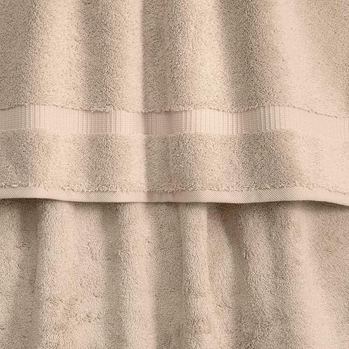 SALBAKOS 100% Turkish Cotton Bathroom Towel Set of 6-Piece, Taupe | 630 Gsm Thick Super Soft Highly Absorbent 2 Bath + 2 Hand + 2 Washcloth Towels Sets, Giftable, Hotel Quality, Made in Turkey - color: Taupe, size: 6 Piece Towel Set
