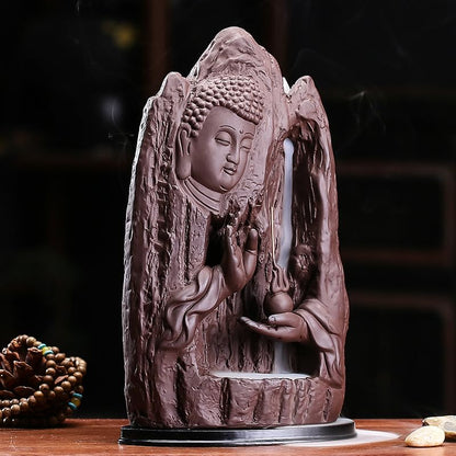 Incense Burner Aromatherapy Furnace Creative Viewing Rockery Waterfall Zen Home Accessories Backflow Incense Burner Ornaments Backflow Incense Burner