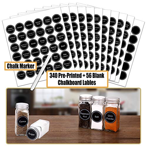SWOMMOLY 30 Pcs Glass Spice Jars with Lids, 4oz Spice Bottles with Labels | Square Spice Containers with Shaker Lids, 703 Labels, Chalk Marker, Funnel- Seasoning Bottles for Racks, Cabinets, Drawers - size: 4 OZ