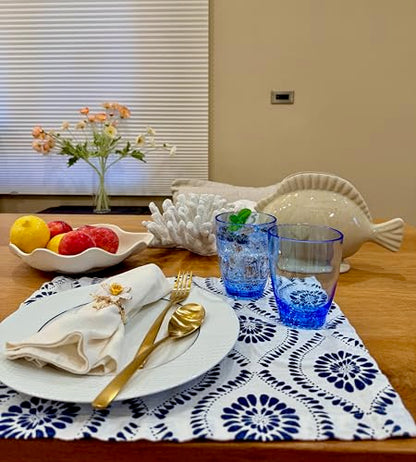 KLIFA- ETON- 15.2 ounce, Set of 6, Acrylic Drinking Glasses Set, BPA-Free Tumblers, Stackable Plastic Drinkware, Dishwasher Safe Cups, Ocean Blue - color: Ocean Blue, style: 15.2 ounces, Set of 6