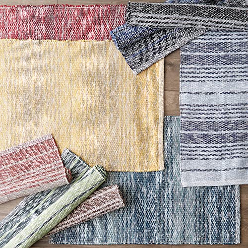 DII Woven Rag Rug Collection Recycled Yarn Variegated Rustic Stripe, 2x3', Cinnamon - color: Cinnamon