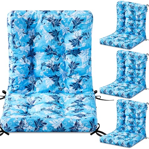 Hoteam 4 Set Outdoor Patio Chair Cushions 20 x 42 in Deep Seat Waterproof Patio Cushions Set for Furniture Replacement Removable Seat and Back (Paisley) - style: Paisley