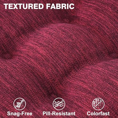 Shinnwa Dining Chair Cushions Set of 4, Dual-Layer Memory Foam Kitchen Chair Cushions, Patented Design Seat Pads with Ties, 16.5 x 16.5 x 3.5in, 4 Pack, Burgundy - color: Burgundy, size: 4 Count (Pack of 1)