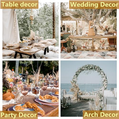 Dried Pampas Grass Decor, 128PCS Pampas Grass with Bunny Tails Dried Flowers, Reed Grass Bouquet for Wedding, Boho Flowers, Home Table Decor, Rustic Farmhouse Party - size: 128PCS