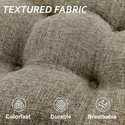 Basic Beyond Chair Cushions for Dining Chairs 4 Pack, Dining Seat Cushions with Ties and Non Slip Backing, 15.5 x 15.5 inches Tufted Kitchen Chair Pads (Khaki) - color: Khaki, size: 4 Count (Pack of 1)