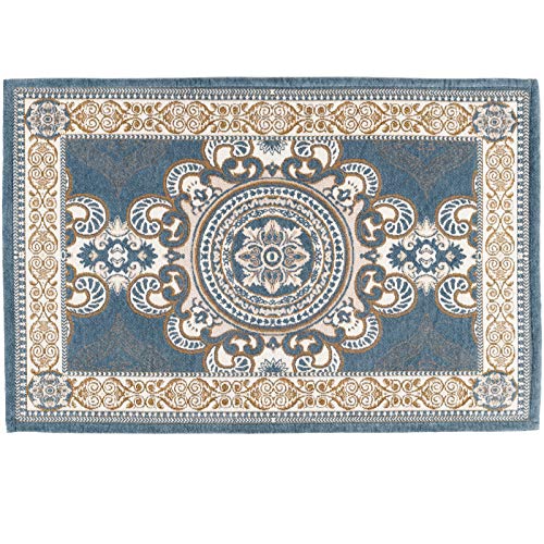 CHICHIC 36 x 24 Inch GrayBlue Indoor Door Mat for Home Entrance, Front Door Mat Indoor Inside Outdoor Outside Entryway Rugs Welcome Mat Anti-Slip Rubber Back Low Profile - color: Gray Blue, size: 2' x 3' (Rectangular)