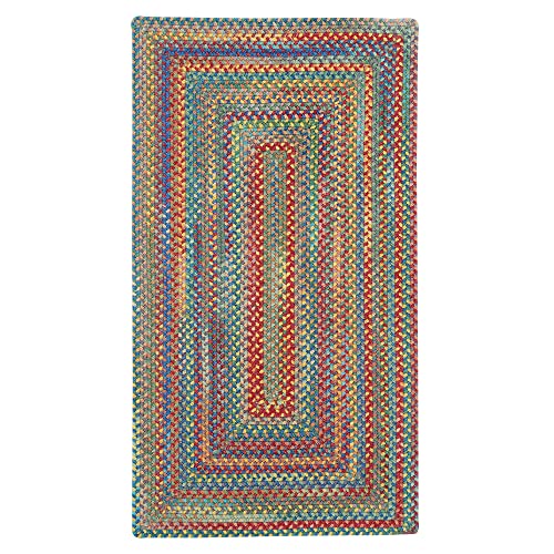 Capel American Heritage Multi 3' 0" X 5' 0" Concentric Rectangle Braided Rug - color: Multi Color, size: 3' x 5' (Rectangular)