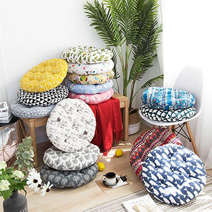 vctops Bohemian Soft Round Chair Pad Garden Patio Home Kitchen Office Seat Cushion Black White Diameter 16" - color: Black White, style: Diameter 16 Inch