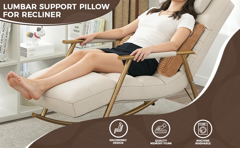 Large Lumbar Cushion Lumbar Support Pillow, Ergonomic Lumbar Pillow with Machine Washable, Help Relieve Pain of Back, Lumbar, Tailbone and Sciatic Nerve Support. (Light Brown) - color: Light Brown