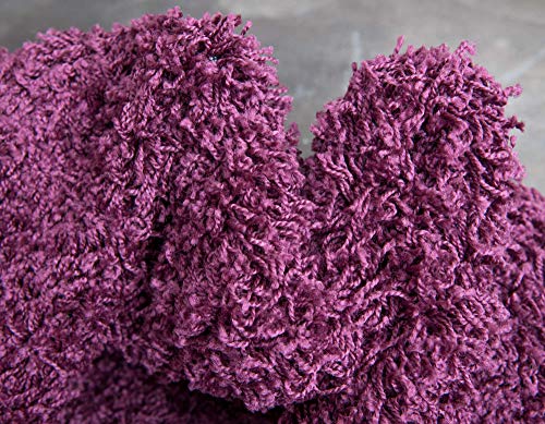 Unique Loom Solid Shag Collection Area Rug (2' x 3' 1" Rectangle, Eggplant Purple) - color: Eggplant Purple, size: 2' x 3'1" (Rectangular)