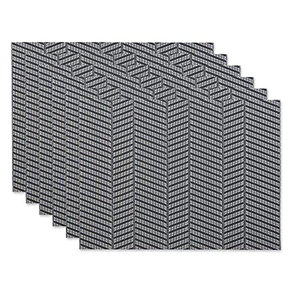 DII Farmhouse Stripe Woven Tabletop Collection Placemat Set, 13x17.25, Mineral Gray, 6 Piece - color: Mineral Gray
