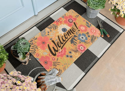 FGSS Spring Summer-Welcome-Door-Mats Flowers-Holiday-Doormats 17X29 Inch - color: Floral Welcome Mat