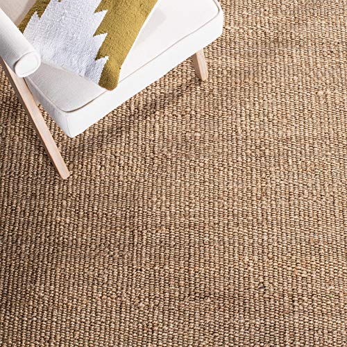 SAFAVIEH Natural Fiber Collection Accent Rug - 3' x 5', Grey, Handmade Boho Fringe Woven Jute, Ideal for High Traffic Areas in Entryway, Living Room, Bedroom (NF368C) - color: Grey, size: 3' x 5' (Rectangular)