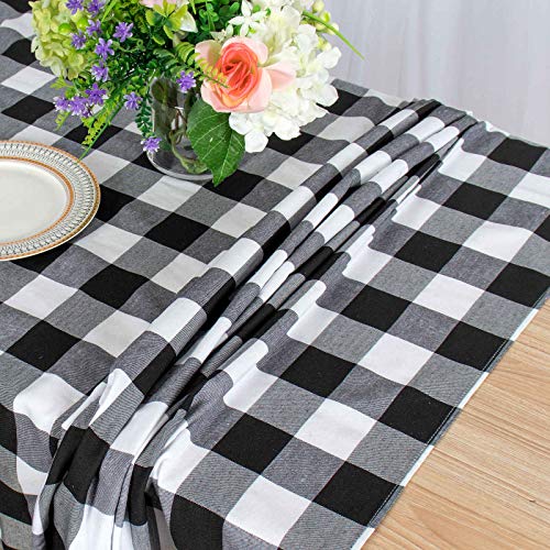 ShinyBeauty Checked Tablecloth Rectangle 54x80-Inch Black and White Buffalo Plaid Tablecloth Washable Check Table Cover Gingham Tablecloths for Dining Room Rustic Table Linen Christmas - color: Black & White, size: 80" x 54" (Rectangular)