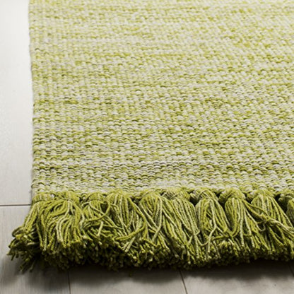 SAFAVIEH Montauk Collection Area Rug - 5' x 8', Olive & Green, Handmade Tassel Cotton, Ideal for High Traffic Areas in Living Room, Bedroom (MTK610G) - color: Olive/Green, size: 5' x 8' (Rectangular)
