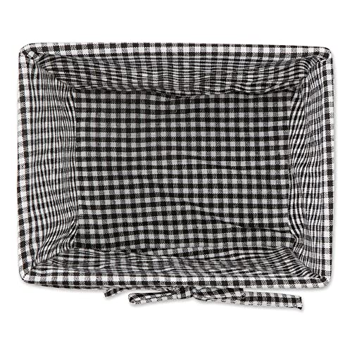 DII Farmhouse Chicken Wire Storage Baskets with Liner, Medium, Antique Black & White Gingham Check, 11x7.88x7", 2 Piece - color: Antique Black & White Gingham Check