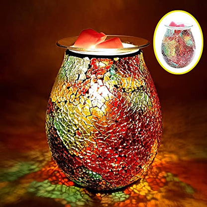 WNP Electric Wax Melt Warmer, Glass Wax Burner, Contemporary Style, 500W, 25W, Tabletop, Indoor Use, Home Office Bedroom Gift
