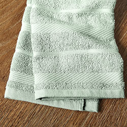 KitchenAid Albany Kitchen Towel 4-Pack Set, Pistachio/White, 16"x26" - color: Pistachio, size: 16"x26"