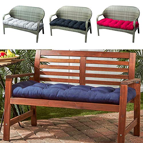 Indoor/Outdoor Bench Cushion Cotton Garden Furniture Loveseat Cushion, 51.2"x19.7" Patio Wicker Seat Cushions for Lounger (Gray) - color: Gray