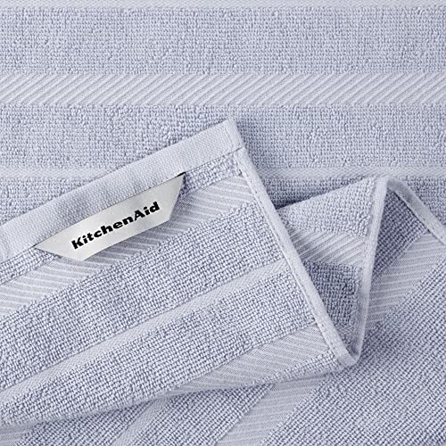 KitchenAid Albany Kitchen Towel 4-Pack Set, Lavender Cream/White, 16"x26" - color: Lavender Cream, size: 16"x26"
