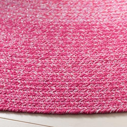 SAFAVIEH Cape Cod Collection Area Rug - 6' Round, Red & Pink, Handmade Braided Cotton, Ideal for High Traffic Areas in Living Room, Bedroom (CAP242Q) - color: Red/Pink, size: 6' (Round)