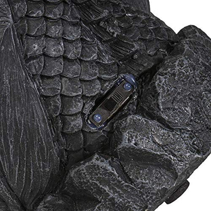 Pacific Giftware Black Guardian Dragon LED Lighted Stonewall Mountain Faux Stone Backflow Incense Burner Fantasy Dragon Breath Reverse Flow Smoke Waterfall Incense Collectible 8" Tall