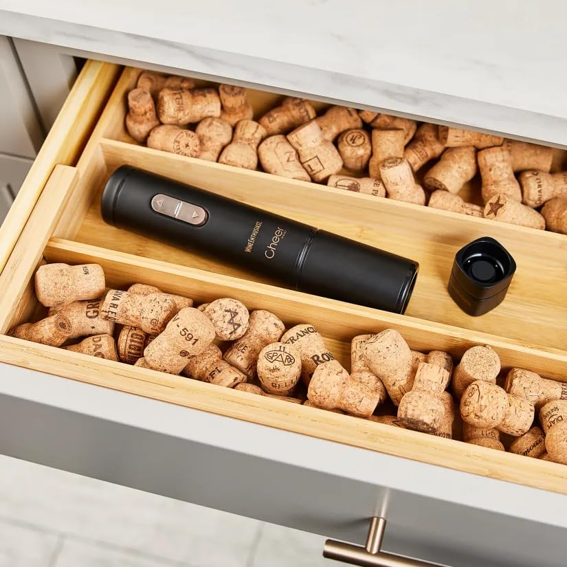 Wine Enthusiast x Cheer Moda Electric Sparkling Wine Opener – Automatic Champagne Bottle Opener with Cork Release & Stopper – Stainless Steel Electric Wine Tool – Battery Powered – U.S. Exclusive - color: Sparkling Wine