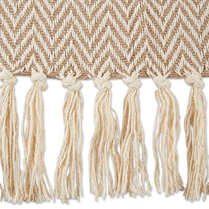 DII Chevron Throw Collection Handloomed Cotton, 50x60, Stone - color: Stone, size: 50x60"
