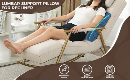 Large Lumbar Cushion Lumbar Support Pillow, Ergonomic Lumbar Pillow with Machine Washable, Help Relieve Pain of Back, Lumbar, Tailbone and Sciatic Nerve Support. (Navy) - color: Navy
