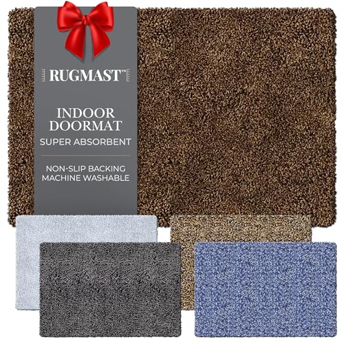 Premium Polyester Indoor Door Mat – 32"x48" Washable Entry Mat, Non-Slip, Waterproof Backing, Super Absorbent, Low Profile Entryway Doormat for Indoor Entrance. - color: Brown/Dark Brown Fibers, size: 32"x48"