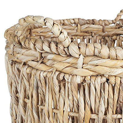 Household Essentials Brown Tall Round Wicker Storage Basket 19'' x 25'' - color: Natural Banana Leaf