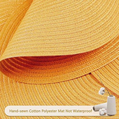 FunWheat Round Braided Placemats Set of 6 Place mats for Dining Tables Woven Heat Resistant Table Mats 15 inch (Yellow,6pcs) - color: Solid Yellow, size: 6pcs