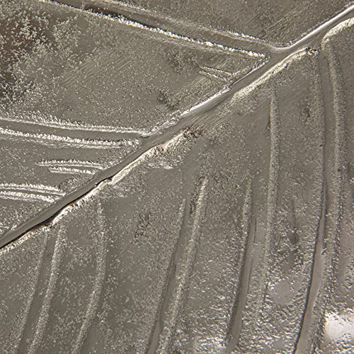 Aluminum Leaf Shaped Tray, Silver Finish