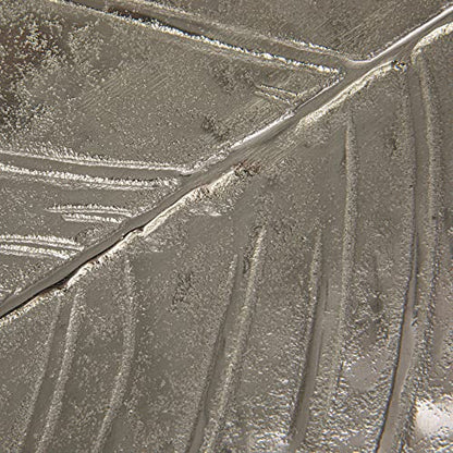 Aluminum Leaf Shaped Tray, Silver Finish