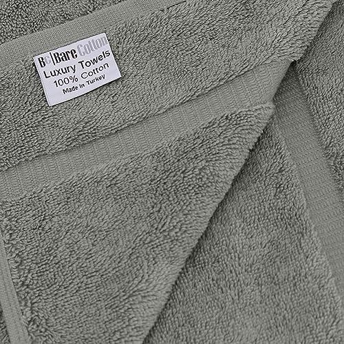 Monogrammed Towel Set, Personalized Gift, Set of 3- Silver Block Letter Embroidered Towel - Extra Absorbent 100% Turkish Cotton - Soft Terry Finish - Initial L Gray - color: Gray & Silver, size: Initial - L