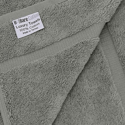 Monogrammed Towel Set, Personalized Gift, Set of 3- Silver Block Letter Embroidered Towel - Extra Absorbent 100% Turkish Cotton - Soft Terry Finish - Initial S Gray - color: Gray & Silver, size: Initial - S