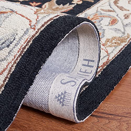 SAFAVIEH Chelsea Collection Runner Rug - 2'6" x 18', Black, Hand-Hooked French Country Wool, Ideal for High Traffic Areas in Living Room, Bedroom (HK141B) - color: Black, size: 2'6" x 18' (Runner)