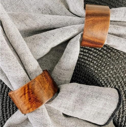 Napkin Holder Set of 12 Handmade Acacia Wood Dining Table Napkin Ring Classic Everyday Thanksgiving Holiday Christmas Festive Party Gift Farmhouse Décor - size: Plane - Set of 12