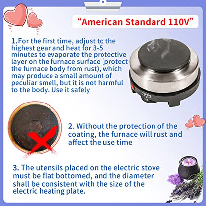 SAEUYVB Candle Making Kit/Supplies with Electric Hot Plate(Black) | Wax Melter for Candle Making,Candle Making Supplies for Beginners with Pouring Pot,Hot Plate,Instruction Manual and More - color: black kit
