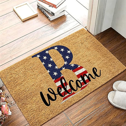 Door Mat with Heavy Duty Backing, Welcome Mats for Front Door for Dust and Moisture Trapping, Front Porch Patio Foyer Entrance Heavy Duty Floor Mat for Seasonal Decor and Daily Use (B, 17" x 30")