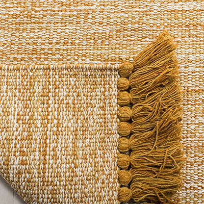 SAFAVIEH Montauk Collection Accent Rug - 2'3" x 3'9", Gold, Handmade Tassel Cotton, Ideal for High Traffic Areas in Entryway, Living Room, Bedroom (MTK610I) - color: Gold, size: 2'3" x 3'9" (Rectangular)