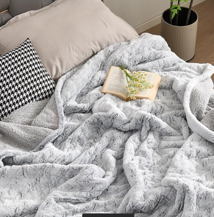 Bearhug Heated Blanket 6 Heat Settings Electric Blanket, 4-Hour Auto Shut-Off, Luxurious Faux Fur & Sherpa Dual-Sided Heated Throw, Machine Washable, 50 x 60 Inches, Gift-Ready Elegant Packaging - color: Dreamy Milky Way, size: Throw 50" x 60"