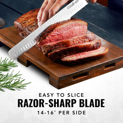 Cutluxe Brisket Knife, 12" Carving & Slicing Knife for Meat & BBQ | Razor Sharp German Steel, Full Tang Ergonomic Handle, Sheath Included – Grilling Gift for Men - size: Brisket Knife