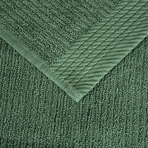 Lavish Home Ribbed 100% Cotton 10 Piece Towel Set - Green 27" x 54" - color: Green, size: 27" x 54"